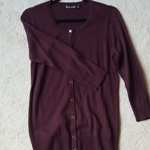 Solid Burgundy Cardigan